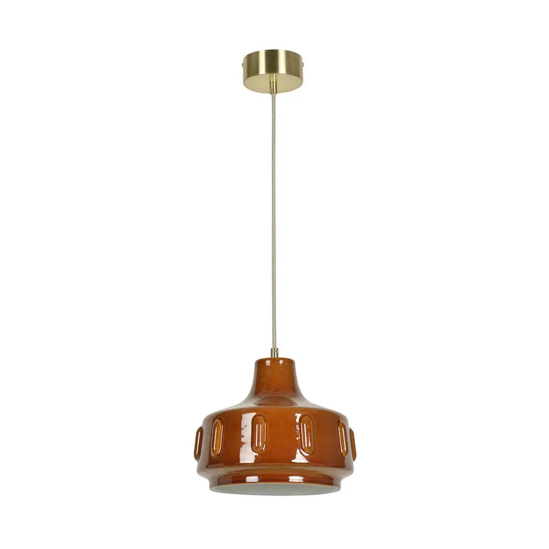 MARKET SET Pendellampe Jimmy, Ø 25 cm, braun, Keramik