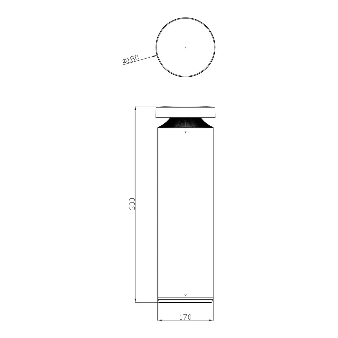 Deko-Light LED-Wegeleuchte Faro, Höhe 60 cm, dunkelgrau, DALI, 3.000 K