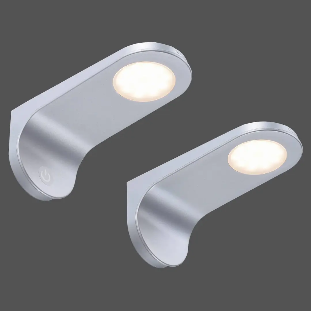 PAUL NEUHAUS LED-Unterbaulampe Amon, silber, 15 cm lang, 2er-Set, dimmbar
