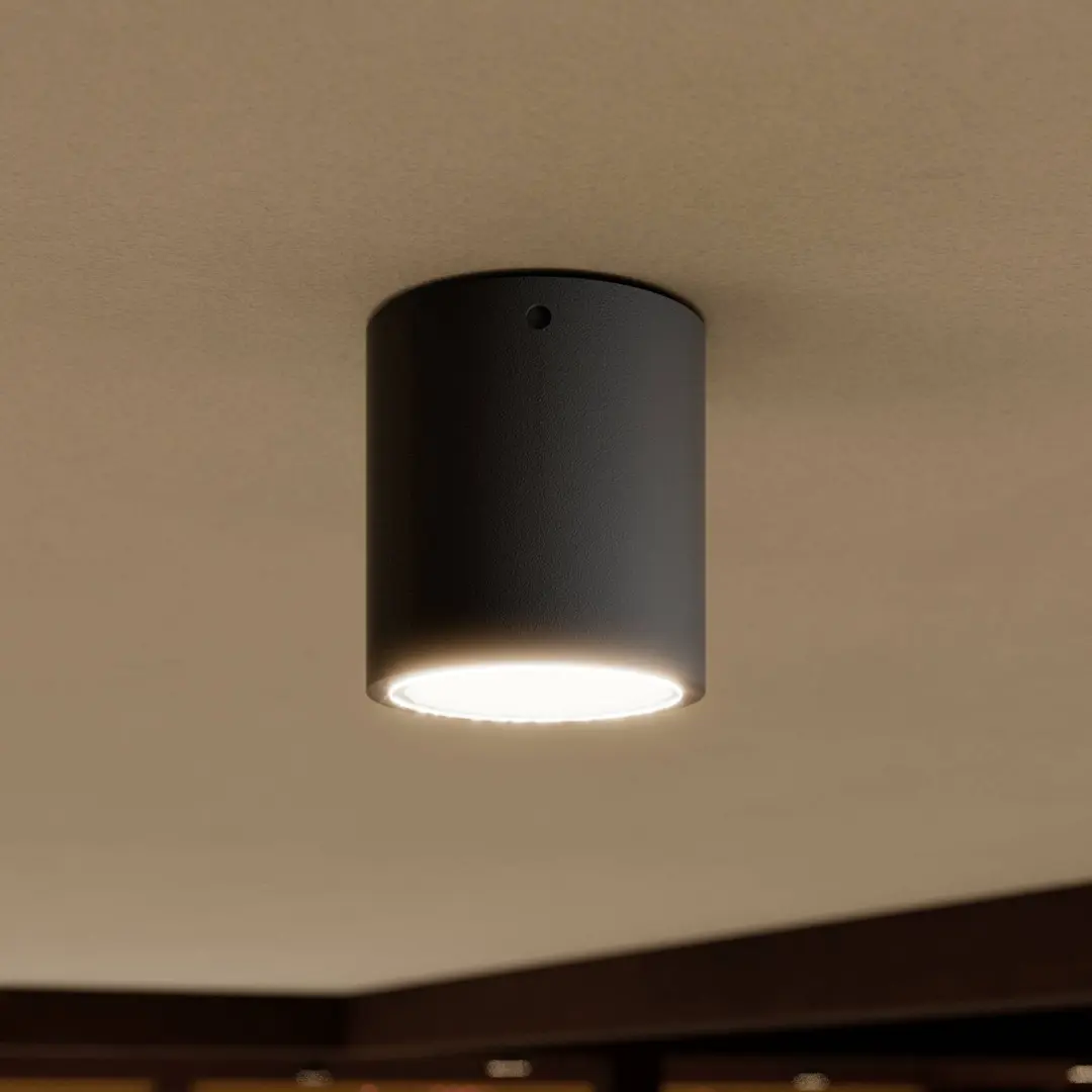Lucande LED-Deckenleuchte Meret, rund, anthrazit, Metall