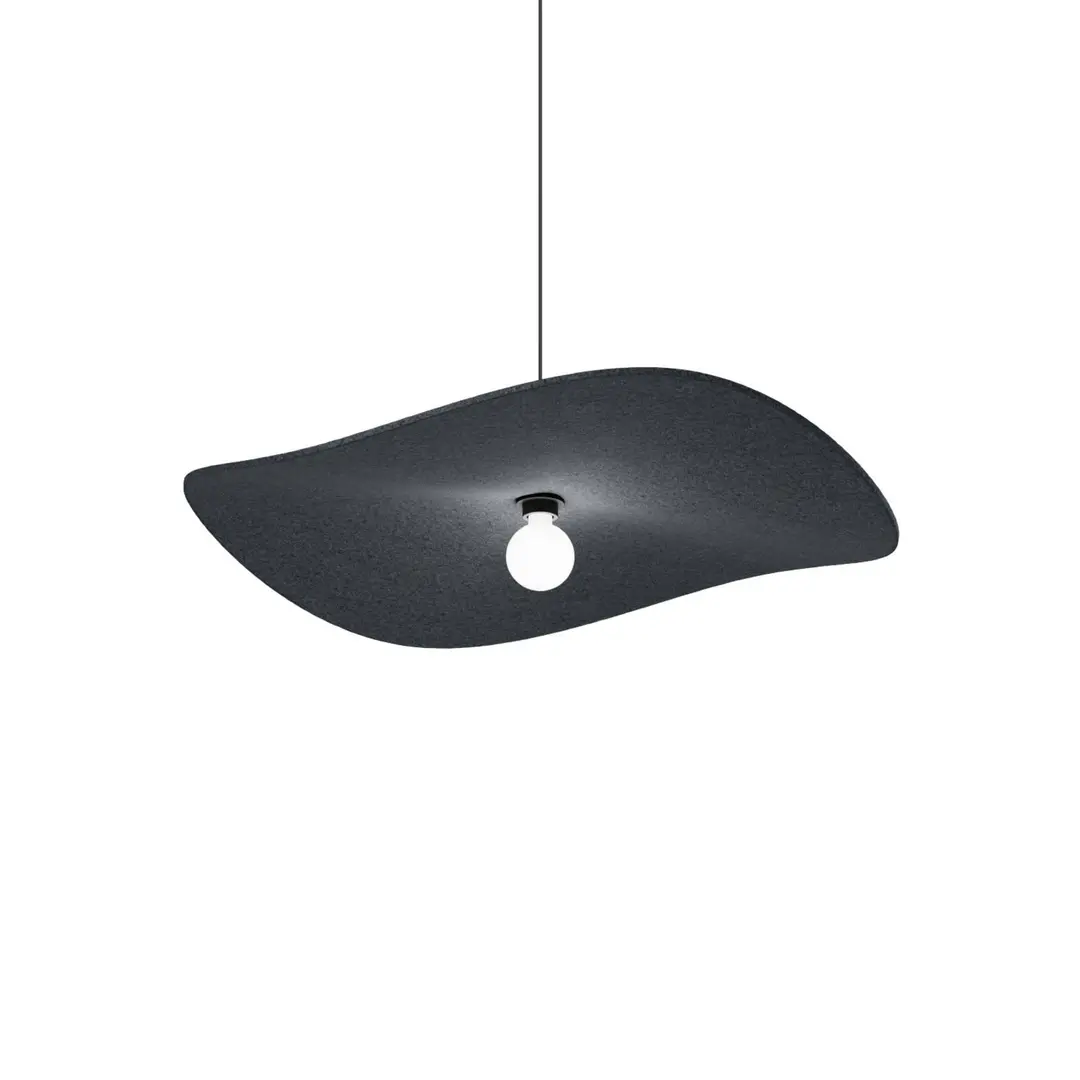 Wever & Ducré Lighting WEVER & DUCRÉ Hängelampe Wave Soft 3.0 Filz anthrazit 100 cm