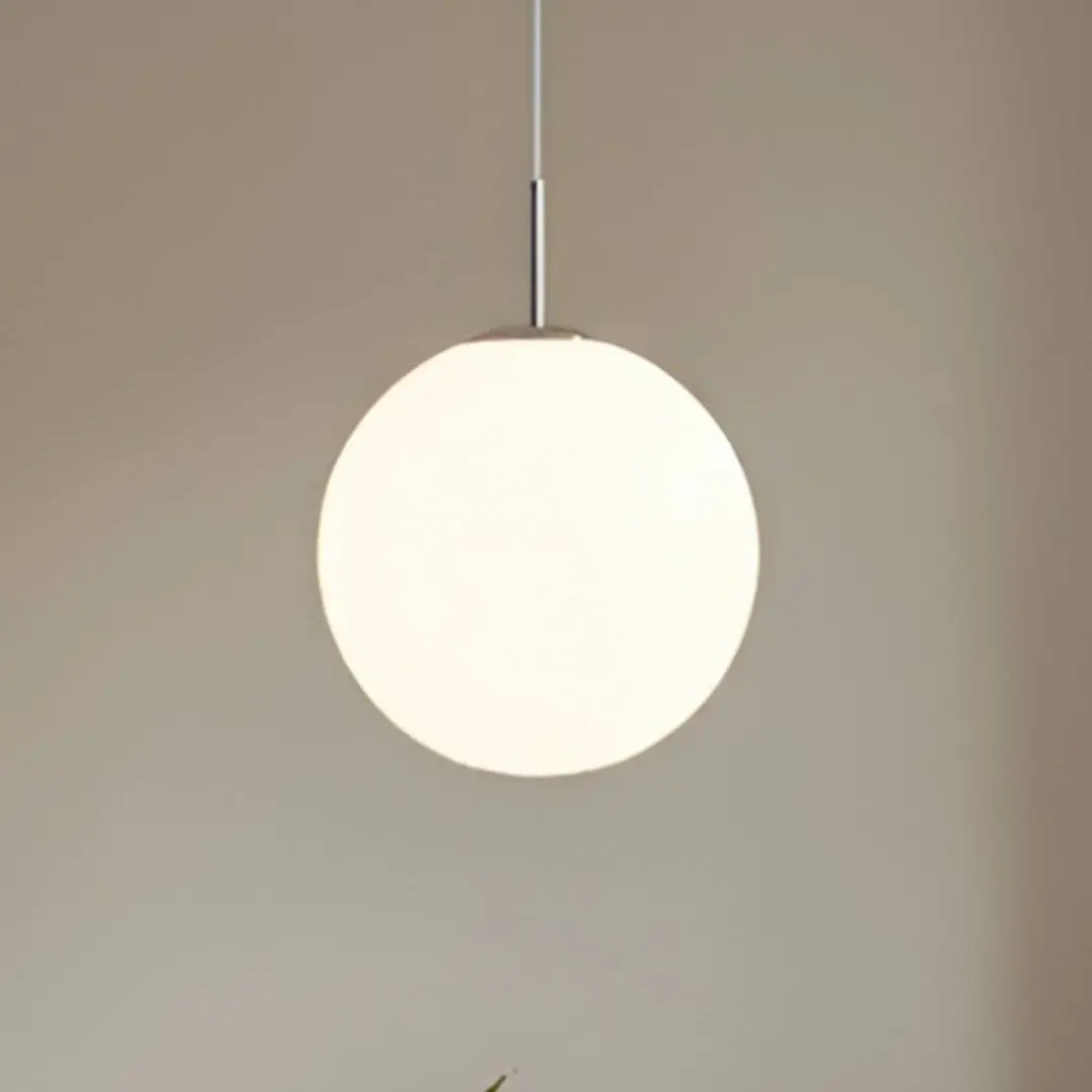 Lindby Hängeleuchte Marike, Ø 40 cm, weiß, Glas, Kugel, E27