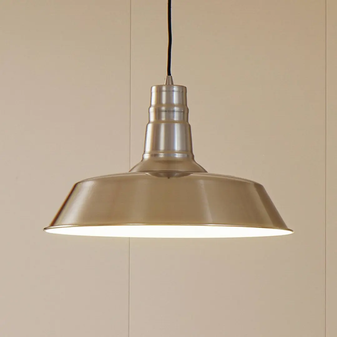 Lindby Hängeleuchte Laylan, nickel/weiß, Ø 46 cm, Metall
