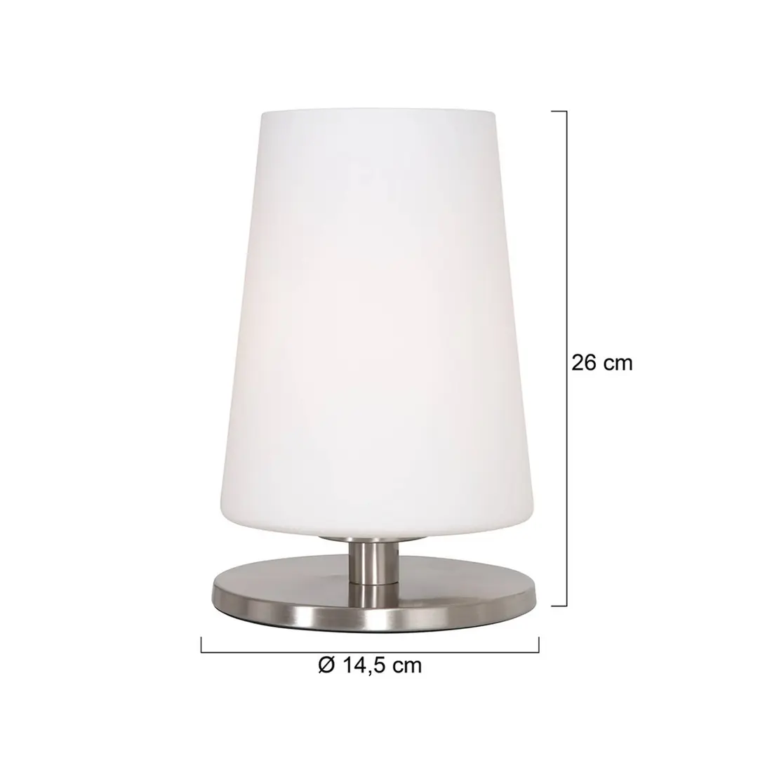 Steinhauer Tischlampe Ancilla, stahl, Höhe 26 cm, Metall, Glas, E27