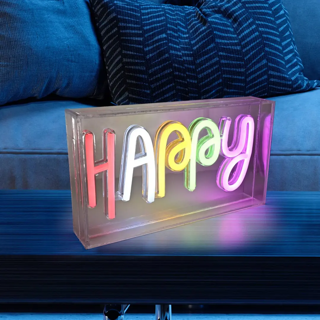 JUST LIGHT. GmbH LED-Tischleuchte Neon Happy, USB