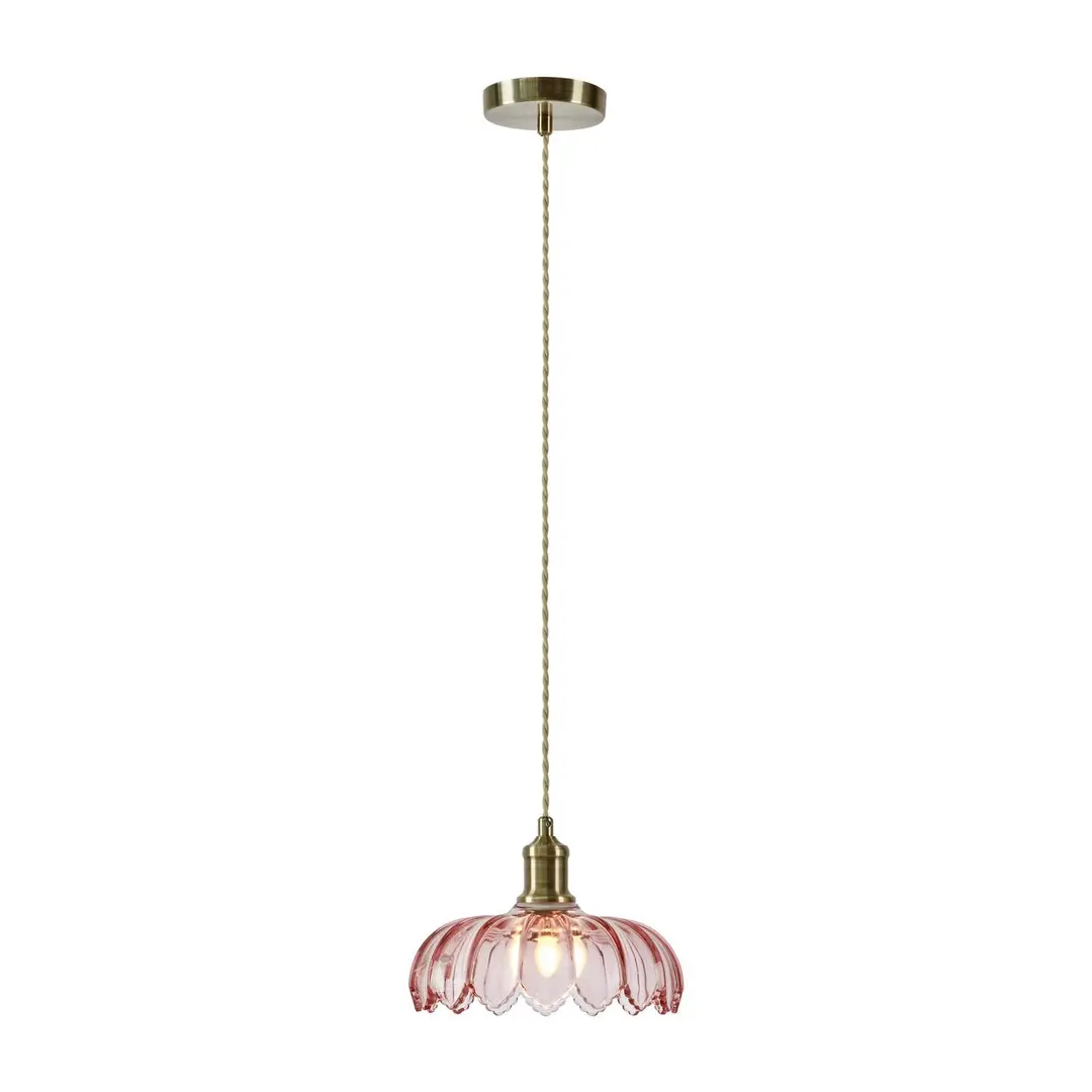 Markslöjd Hängeleuchte Kurage, altmessing/rosa, Glas, Ø 26 cm, E27