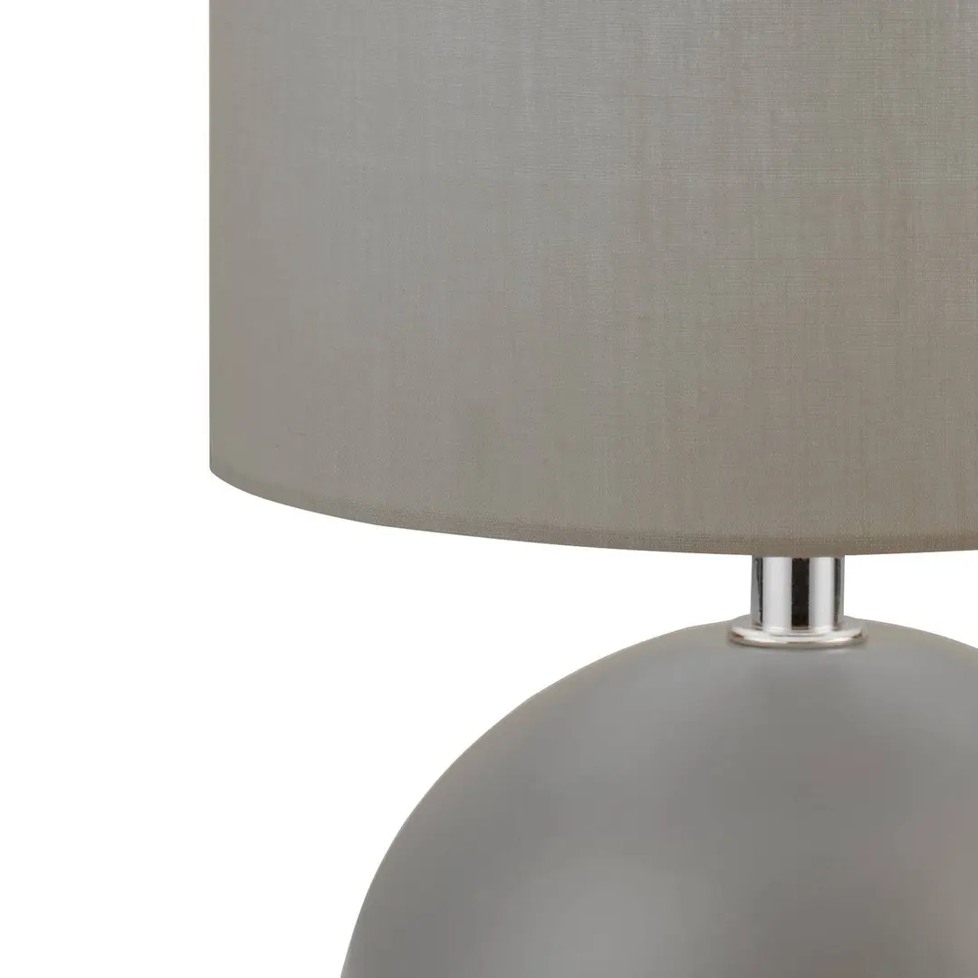 Searchlight Tischleuchte Quorin, grau, Textil/Stahl, 25 cm, E14