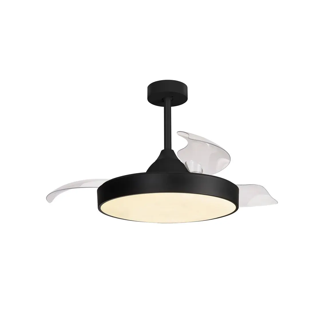 Mantra Iluminación LED-Deckenventilator Alaska schwarz DC leise Ø 106 cm CCT