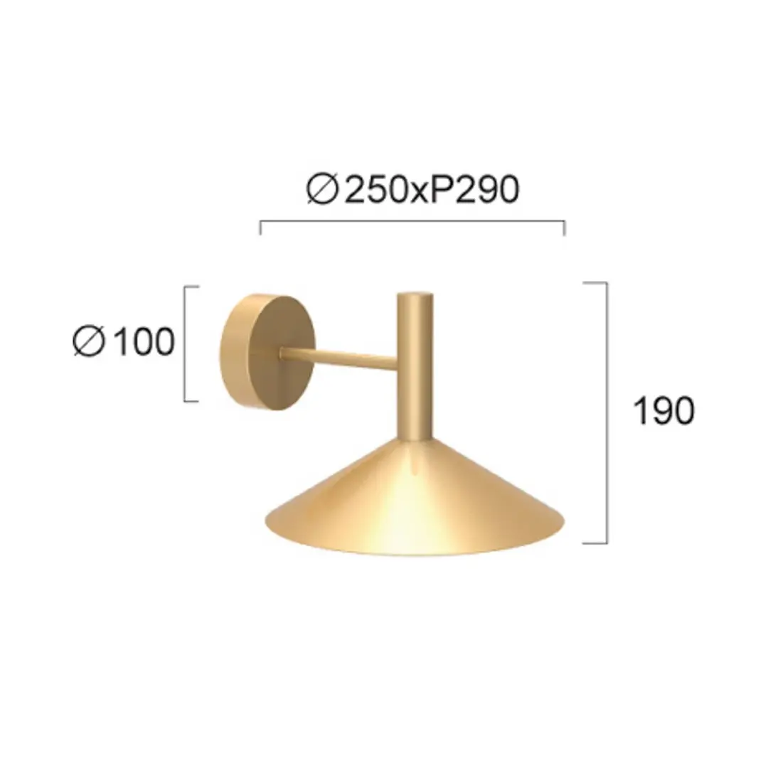 Viokef LED-Wandlampe Marsi, goldfarben, Ø 25 cm, Metall