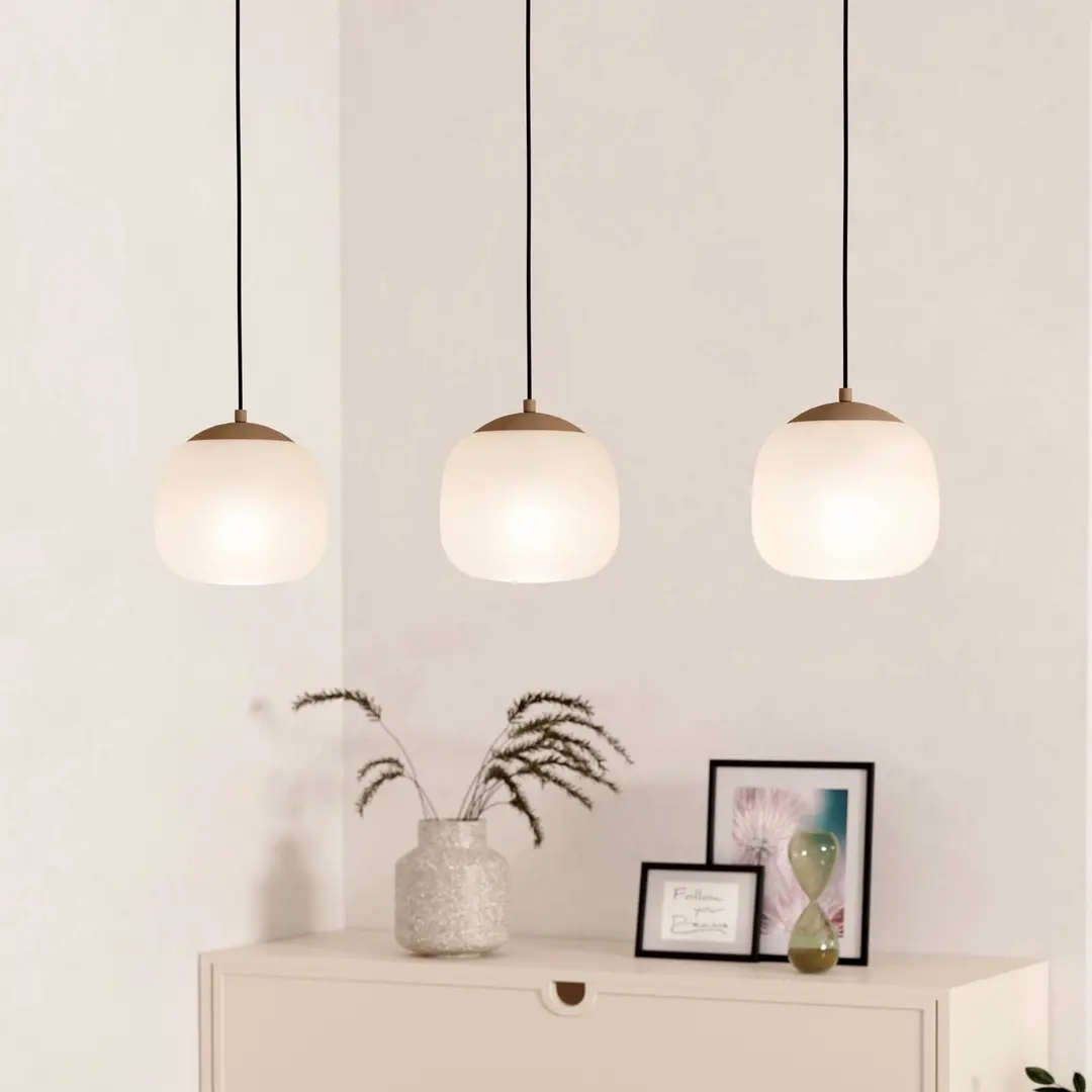 EGLO Hängeleuchte Cominio taupe/sand, dreiflammig