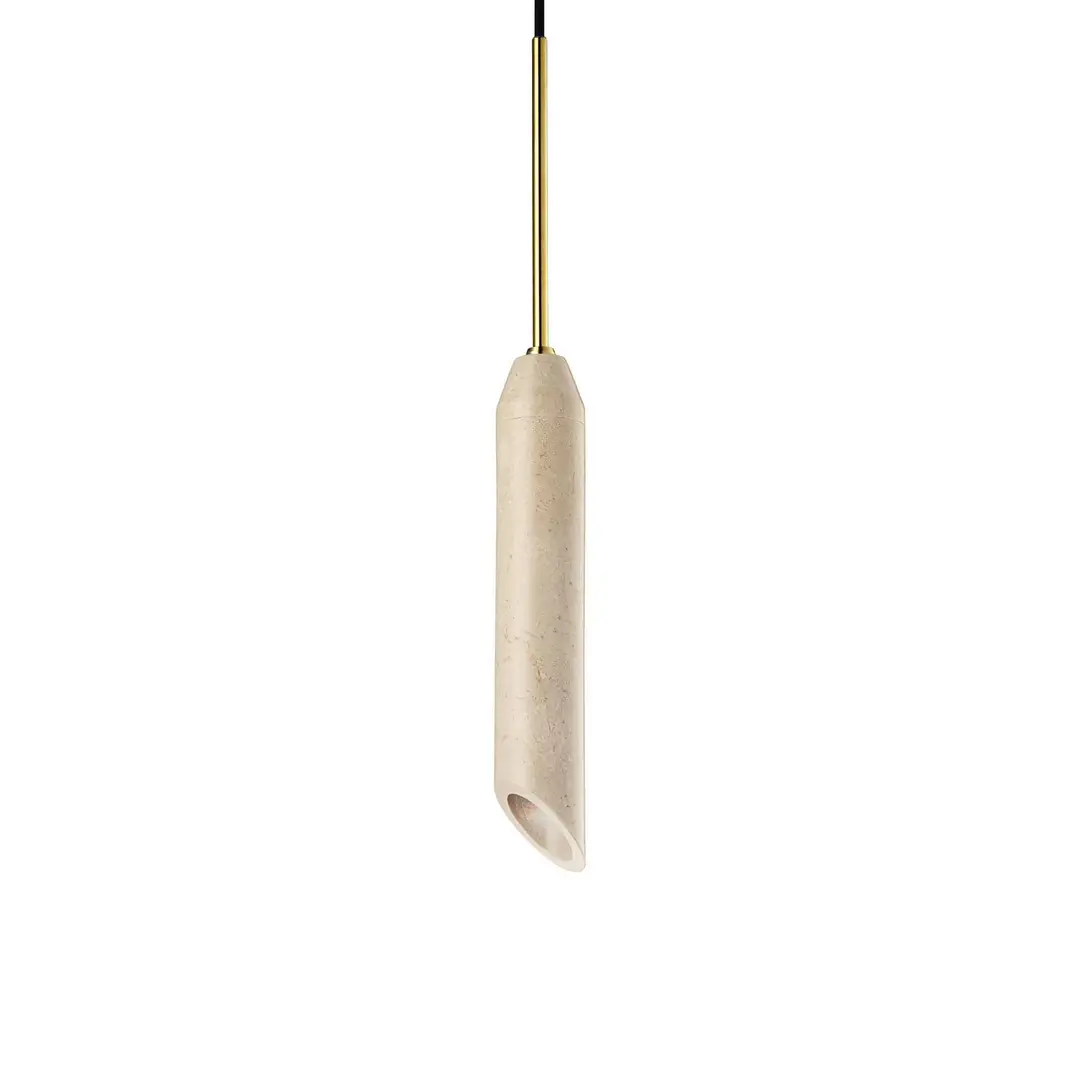 DESIGN BY US Hängeleuchte Marble Art, sandfarben, Marmor, Höhe 30 cm