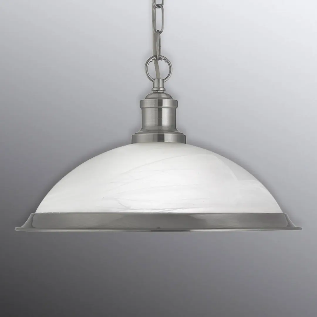 Searchlight Glas-Hängeleuchte Bistro, 1-flammig, silber