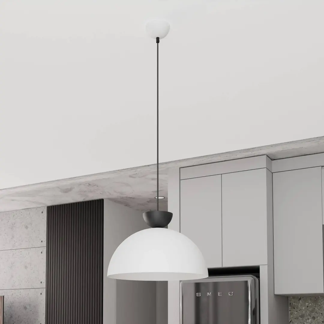 EMIBIG LIGHTING Pendellampe Lunaro, weiß, Ø 40 cm, Metall