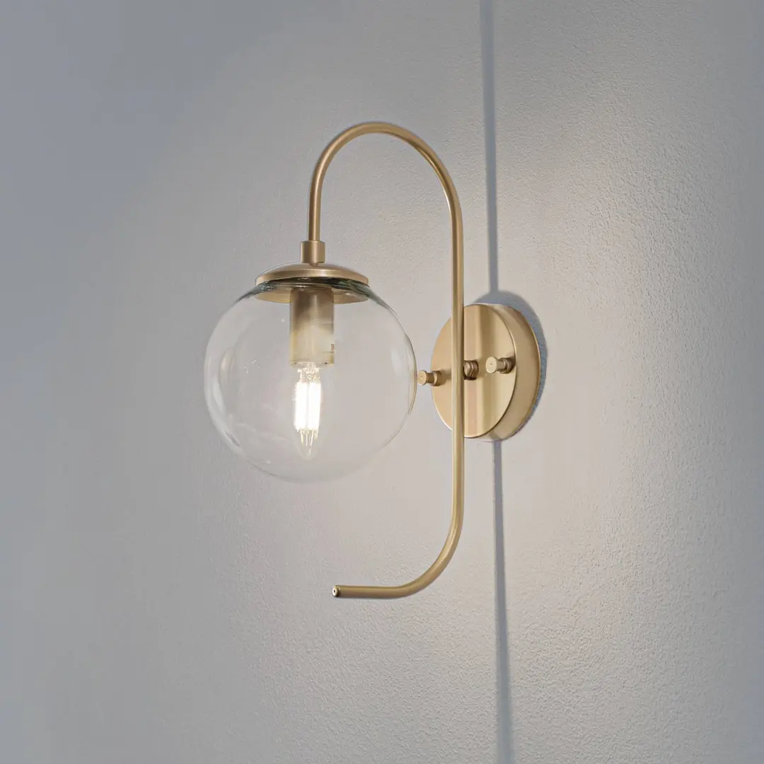 Opviq Wandleuchte Jewel, goldfarben, Glas, Höhe 36 cm, E14