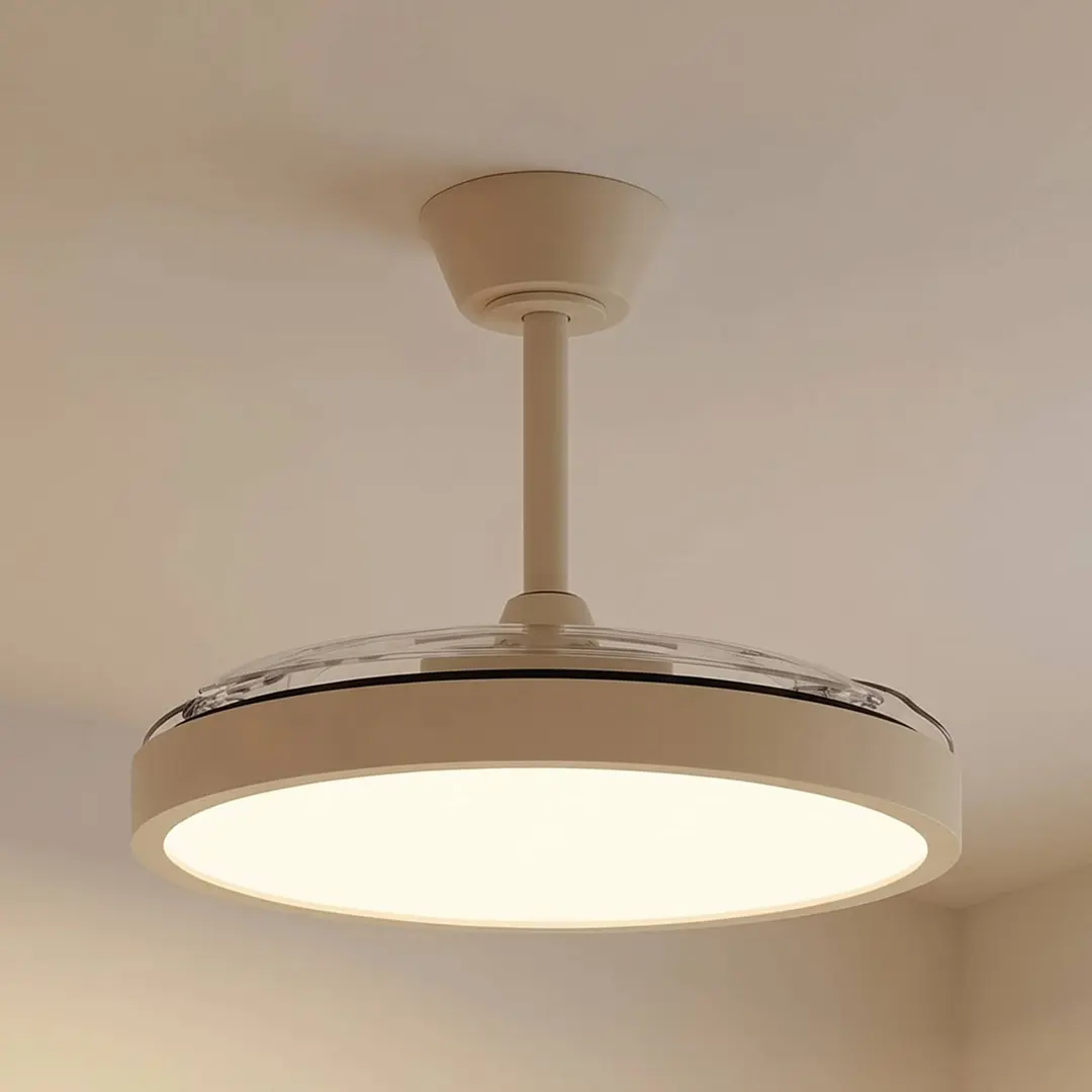 Lindby LED-Deckenventilator Orasu, Ø 107 cm, beige, CCT
