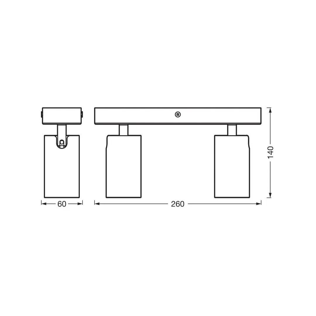 OSRAM Deckenstrahler OCTAGON, weiß, 2-flg., GU10-LED 927 dim