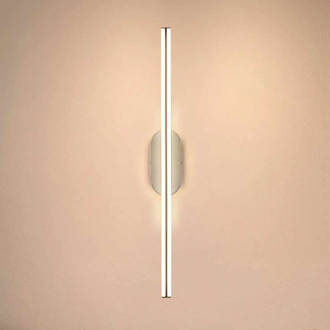 Briloner LED-Wandleuchte Ruth, hellgrau/braun, Höhe 60 cm, 3.000 K