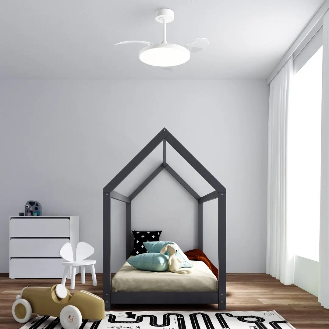 Mantra Iluminación LED-Deckenventilator Slim Mini, weiß, DC, leise, CCT, 106 cm