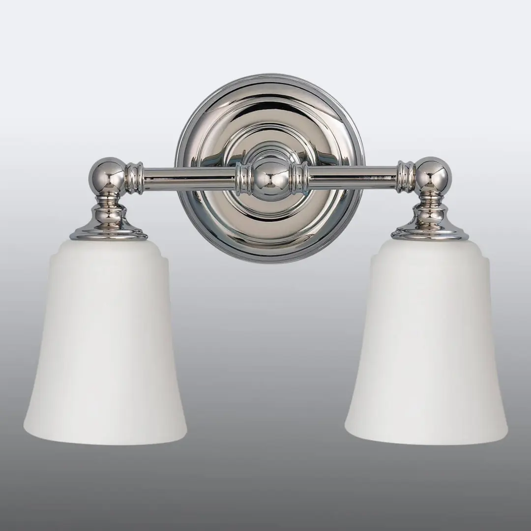 FEISS Wandleuchte Huguenot Lake, chrom, Breite 33 cm 2-flg. IP44