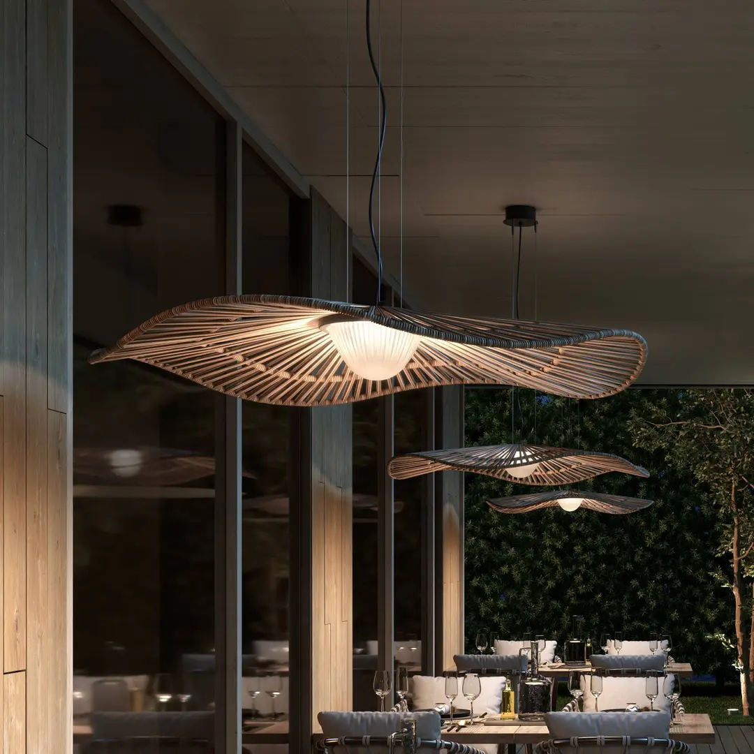 Bover LED-Außen-Hängelampe Mediterrània, braun, Ø 105 cm