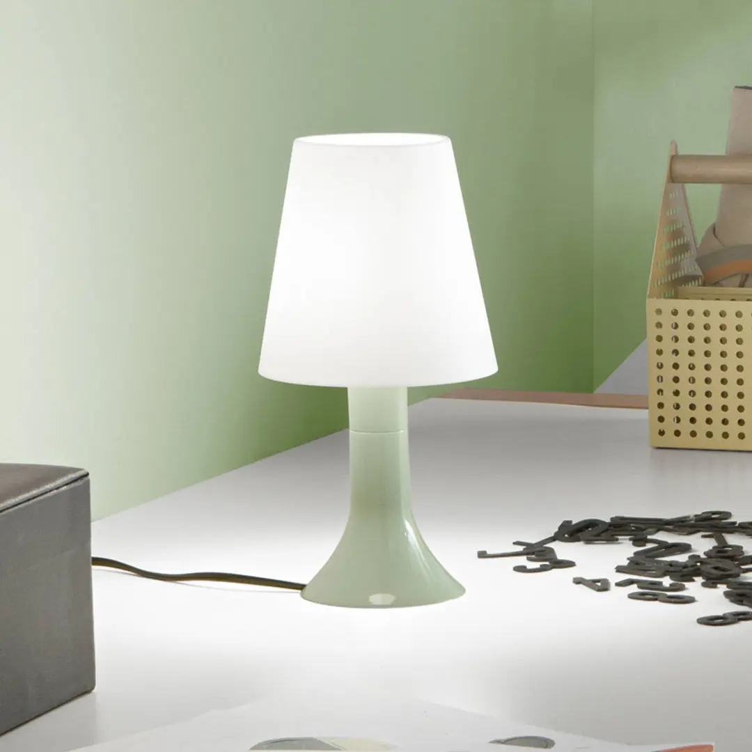 Luce Ambiente Design Tischlampe BINGO Lumetto, grün/weiß, Höhe 24,5 cm