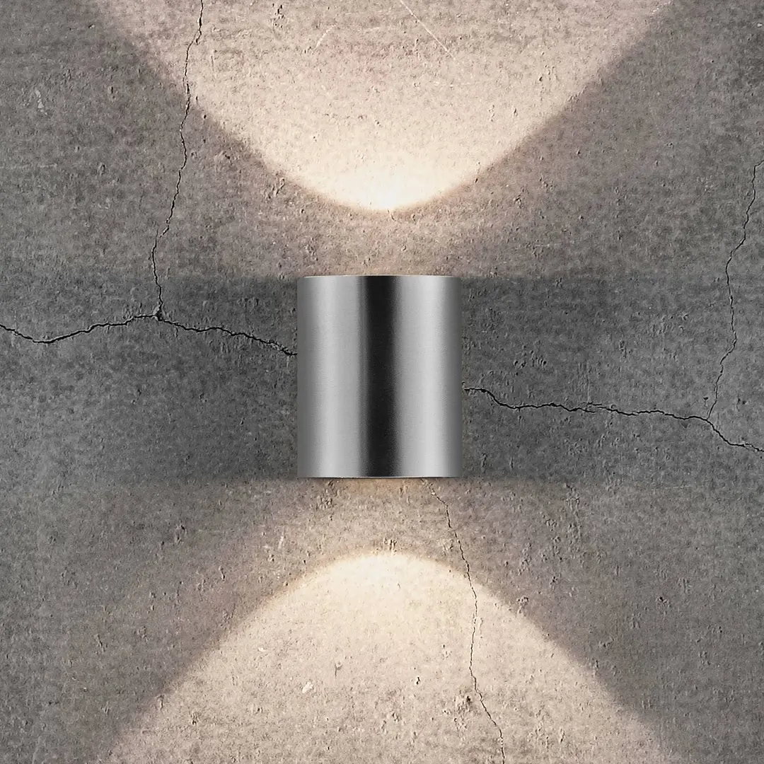 Nordlux LED-Außenwandleuchte Canto 2, edelstahl, 10cm, up/down, IP44