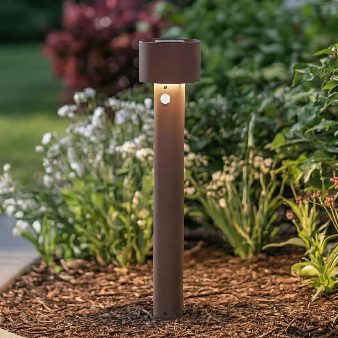 Arcchio LED-Wegeleuchte Milten, 65 cm, Rost, IP65, Sensor