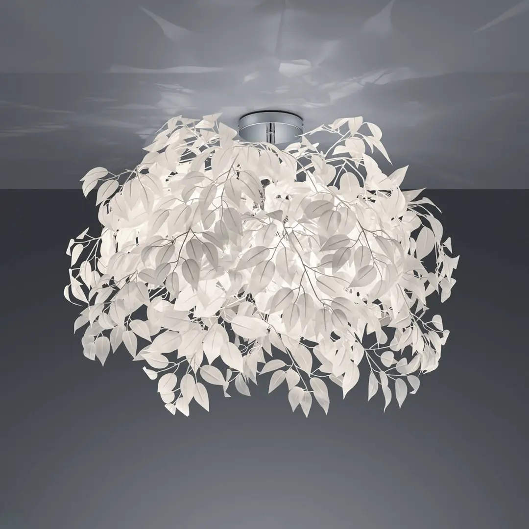 Reality Leuchten Deckenlampe Leavy, chrom/weiß, Ø 70 cm, Kunststoff