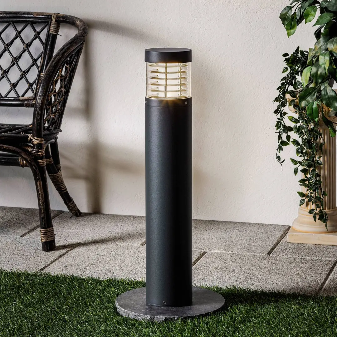 Lucande LED-Wegelampe Lucius, 65cm, anthrazit, Metall, IP54