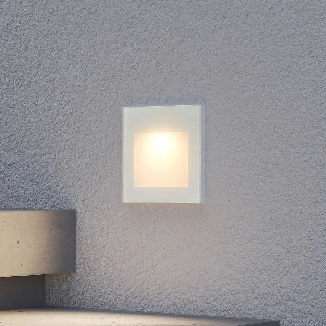 Arcchio LED-Wandeinbaulampe Zamo, weiß, 11 cm, Metall, IP65
