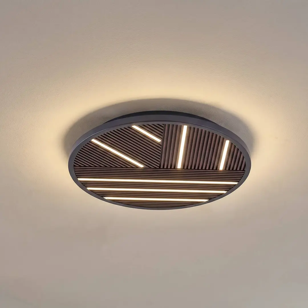 Lucande LED-Deckenlampe Orven, Holz, Ø 50 cm, dimmbar
