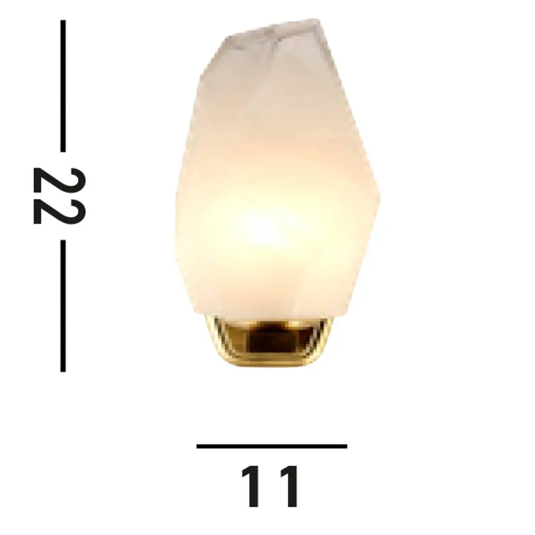 Searchlight Wandleuchte Rocky, 1-fl., messingfarben, Stahl, Glas, IP44