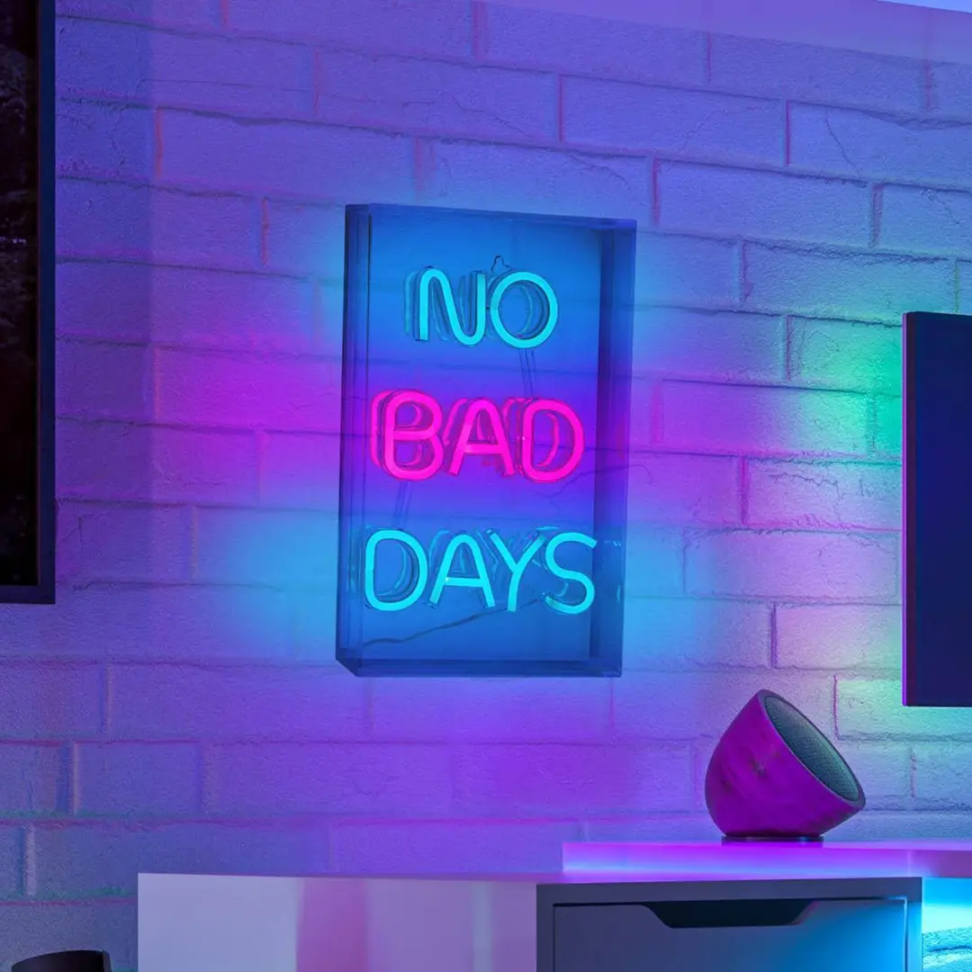 Naeve Leuchten LED-Wandlampe No Bad Days, klar, 30x18 cm Kunststoff USB RGB