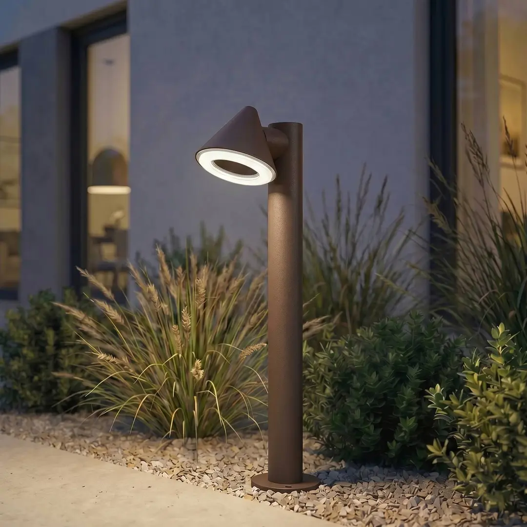 Lindby LED-Wegeleuchte Soran, braun, 60 cm, Metall, IP44