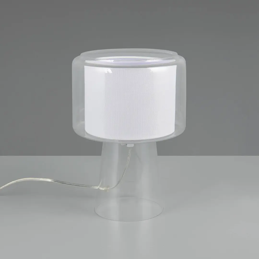 Trio Lighting Tischlampe Rocka, klar, Höhe 29 cm, Glas/Stoff