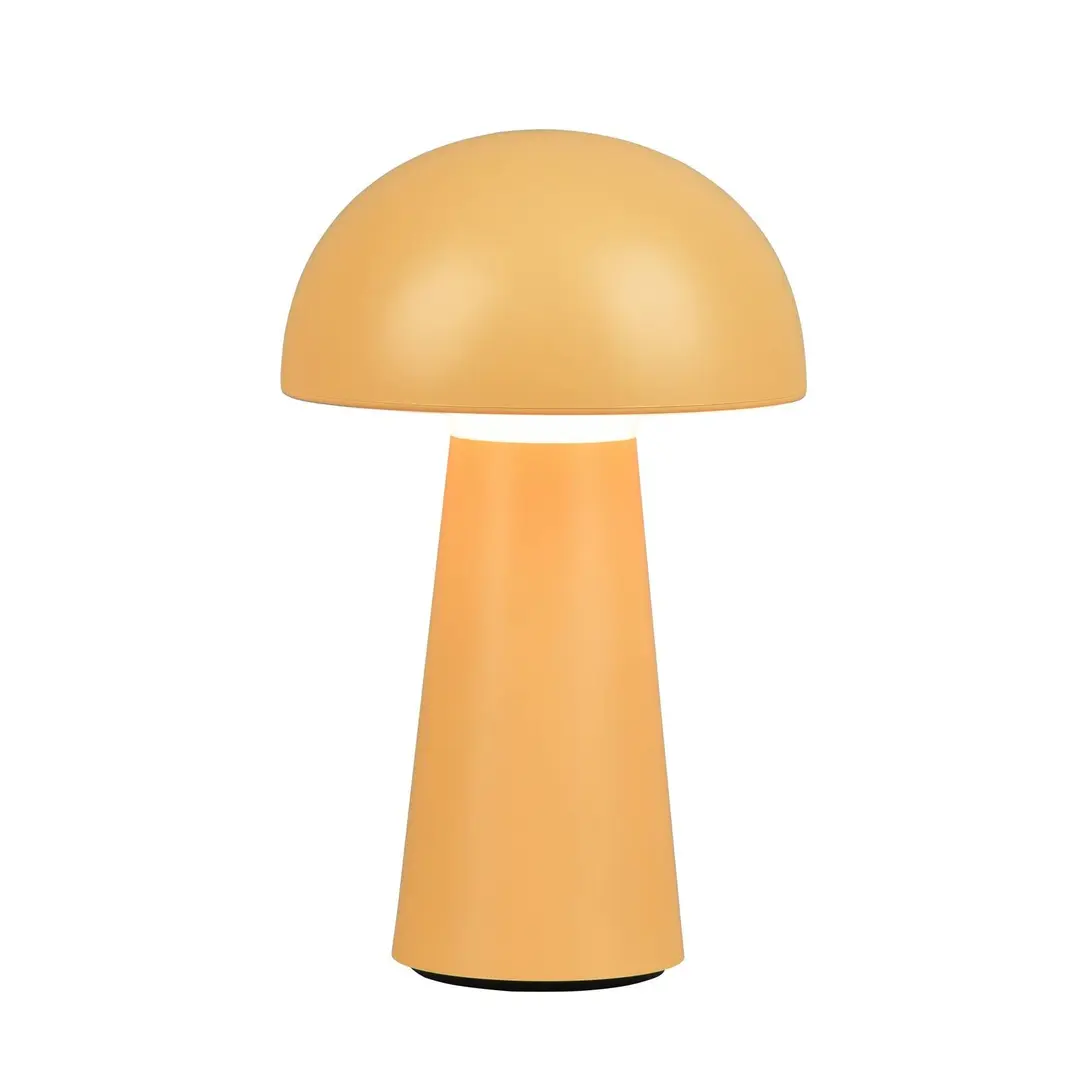 Reality Leuchten LED-Tischleuchte Lennon IP44, Akku, Touchdim, gelb