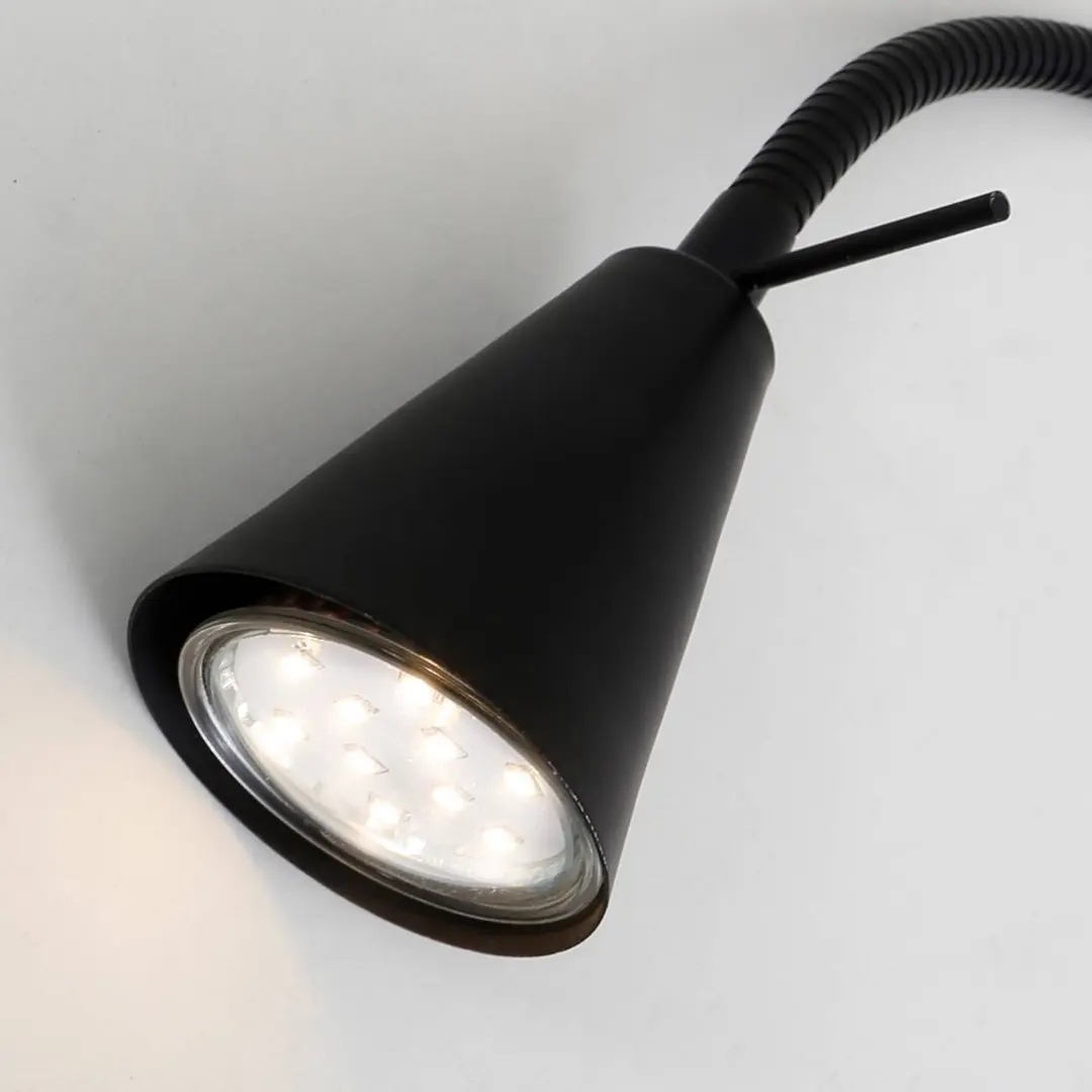 Briloner LED-Wandleuchte Tusa, schwarz, Metall, 45cm, Flexarm