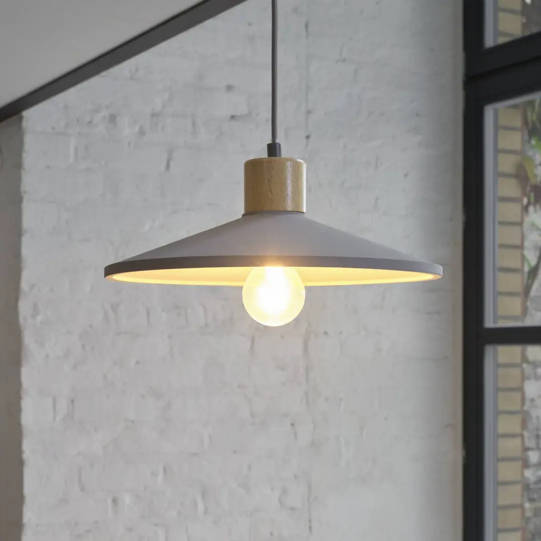 OSRAM Hängeleuchte CONCRETE WOOD, grau, Ø 32 cm, Beton, E27