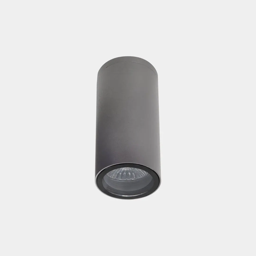 LEDS-C4 Außen-Deckenlampe Eko, grau, Ø 6 cm, Aluminium