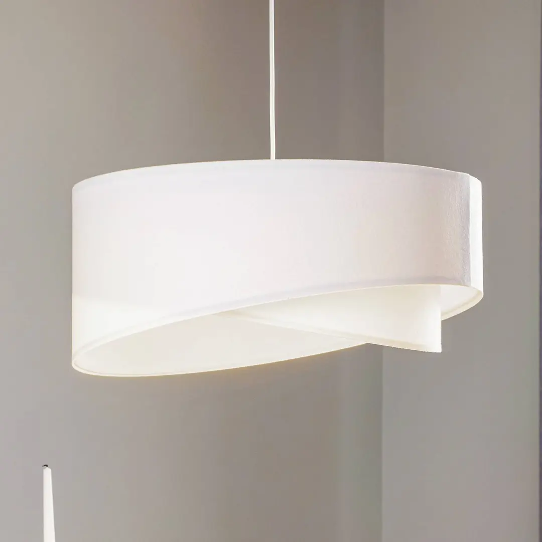 Maco Design Hängeleuchte Vivien in Weiß aus Velours
