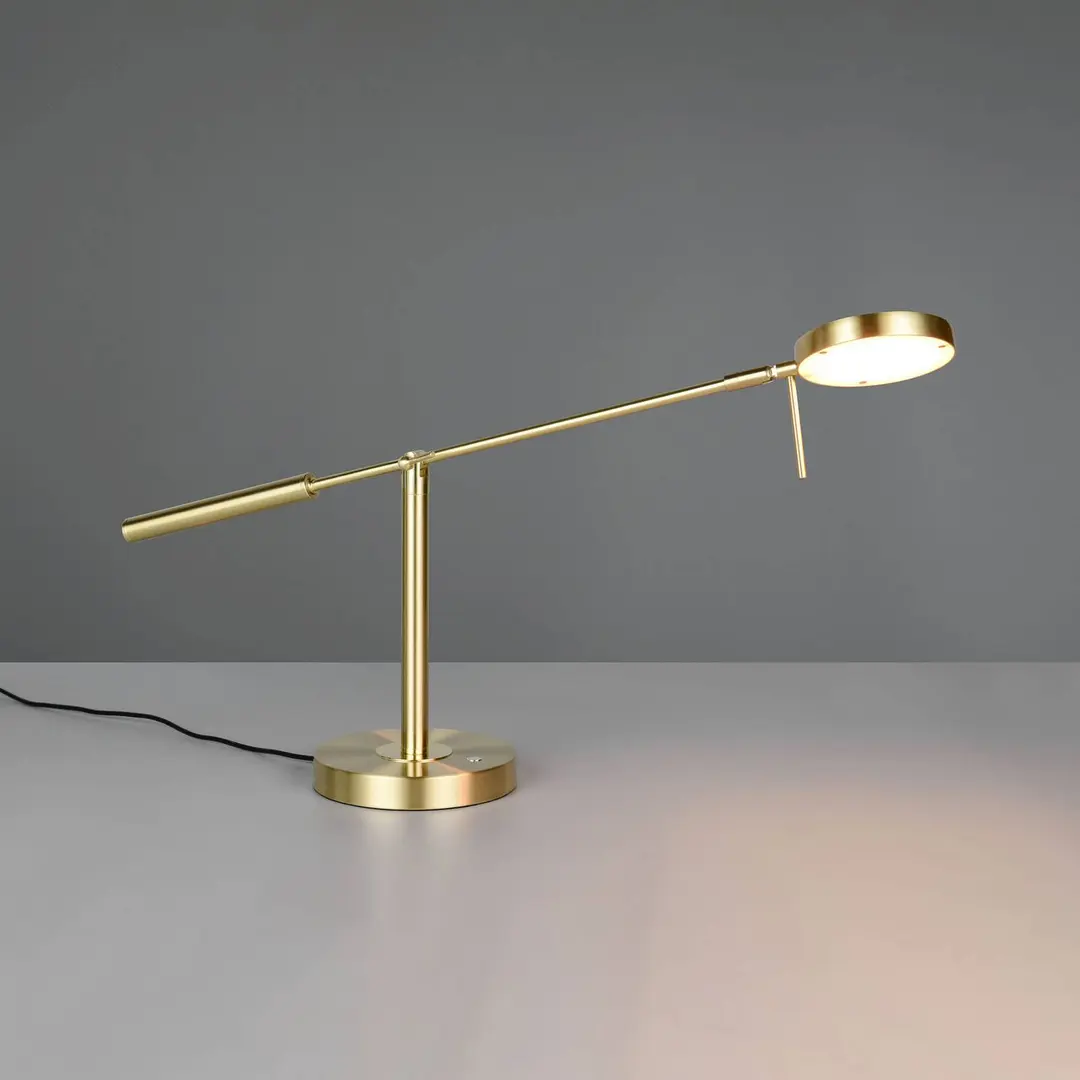 Trio Lighting LED-Tischlampe Monza, messingfarben, Höhe 52 cm, Metall