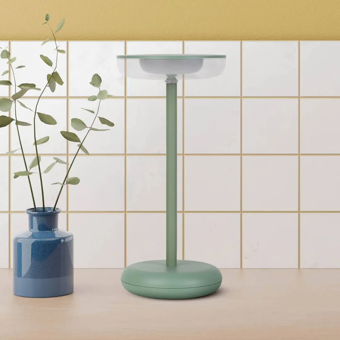 Naeve Leuchten LED-Akku-Terrassenleuchte Pasi, mint Höhe 26 cm Metall Touch