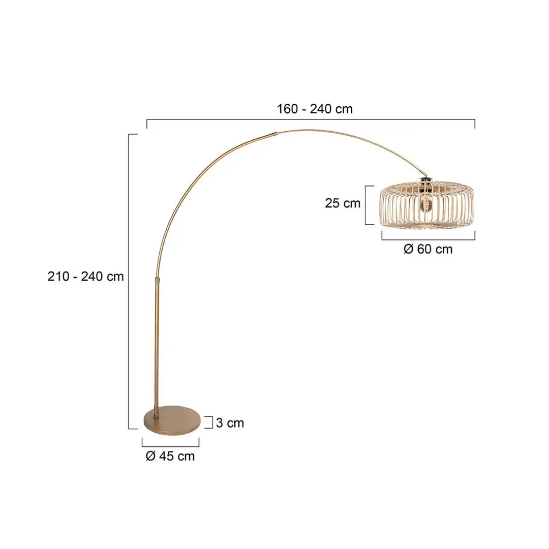 Steinhauer Bogen-Stehlampe Sparkled Light bronze/braun, 240 cm, Holz