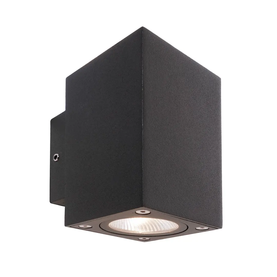 Deko-Light LED-Außenwandleuchte Cubodo Double Mini, Alu, dunkelgrau