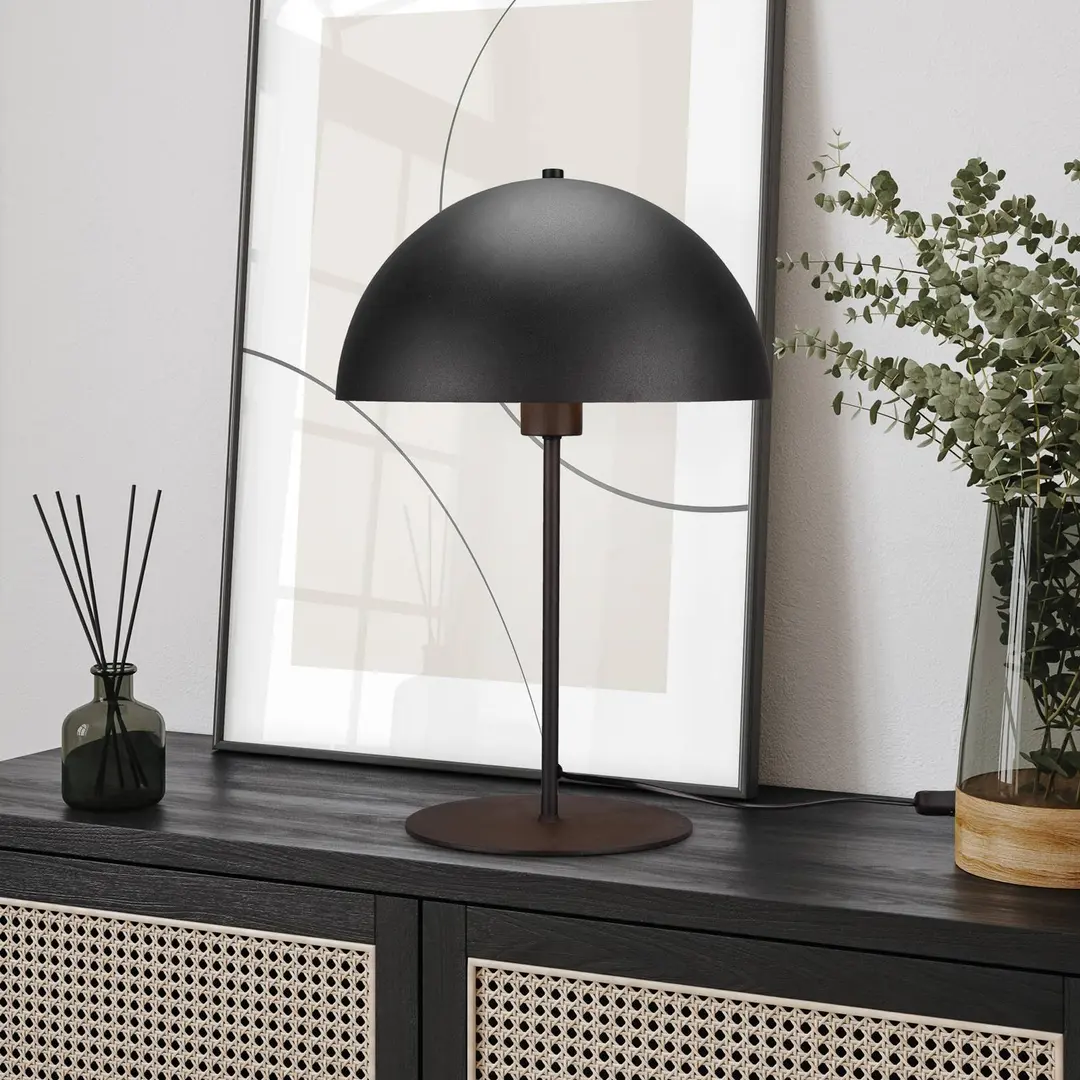 Trio Lighting Tischleuchte Nola, schwarz/gold, Höhe 45 cm, Metall