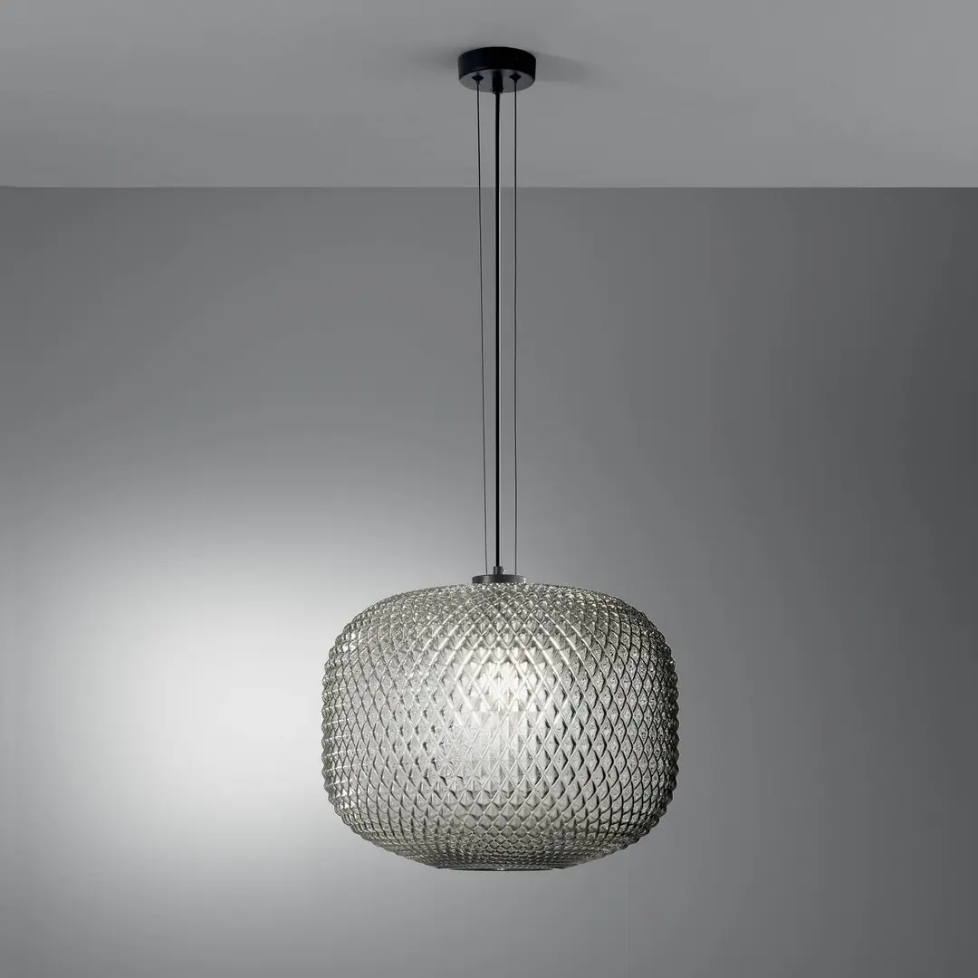 Luce Ambiente Design Hängelampe Ashford, rauchgrau, Ø 40 cm, Glas