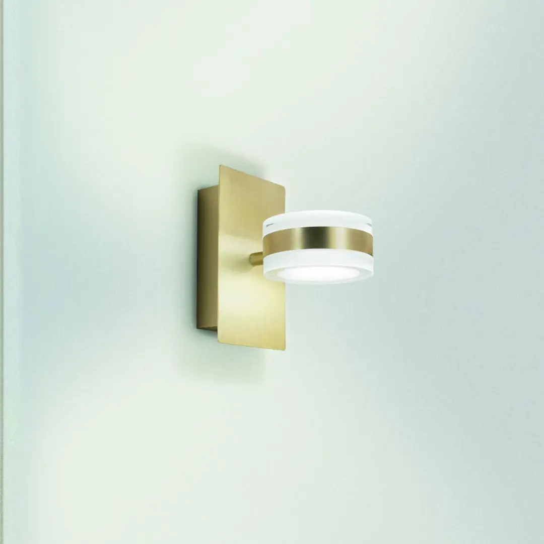 Fabas Luce LED-Wandleuchte Dunk, messing, 2-flammig, 3.000 K, Metall