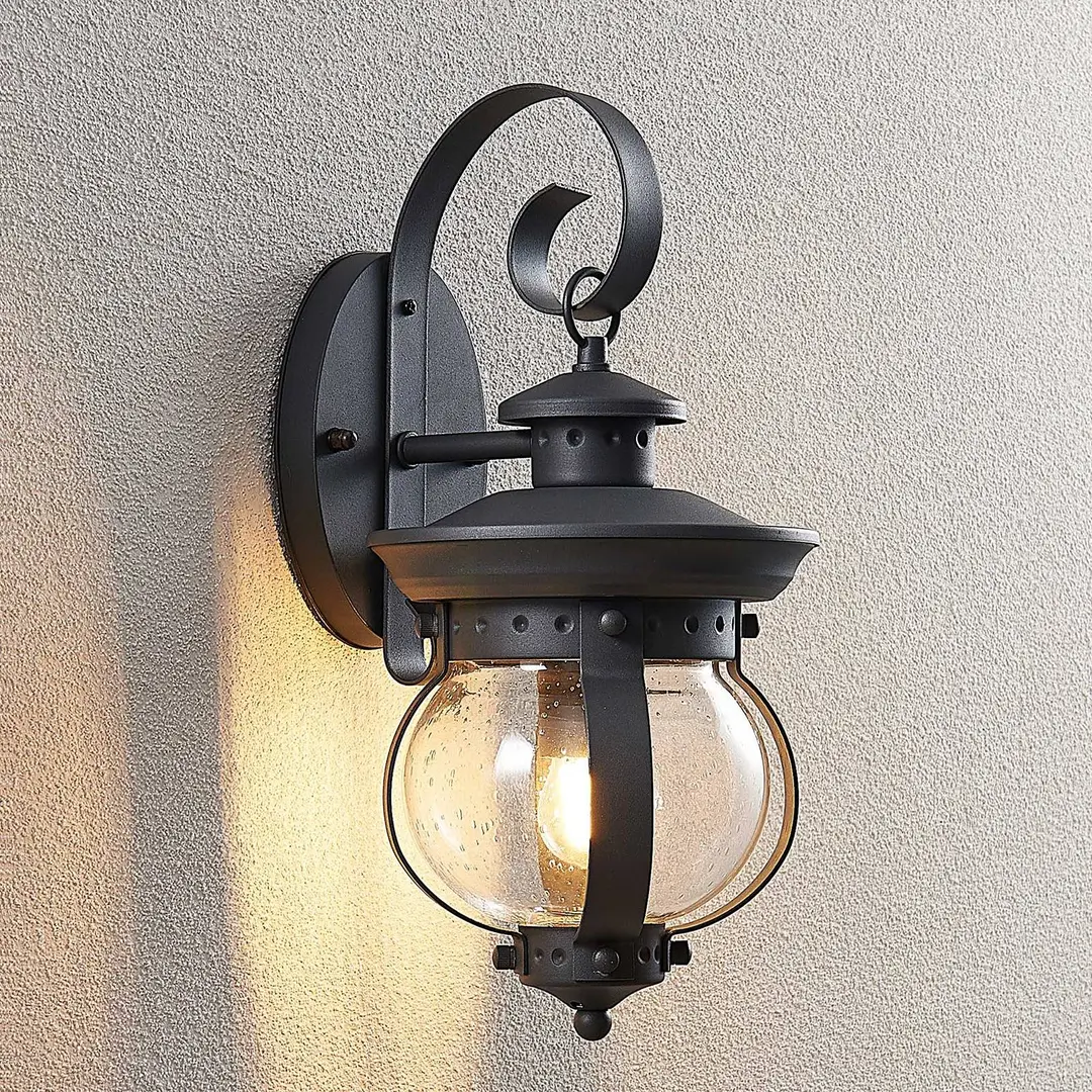 Lindby Außenwandleuchte Farley, 40 cm, dunkelgrau, IP44, E27