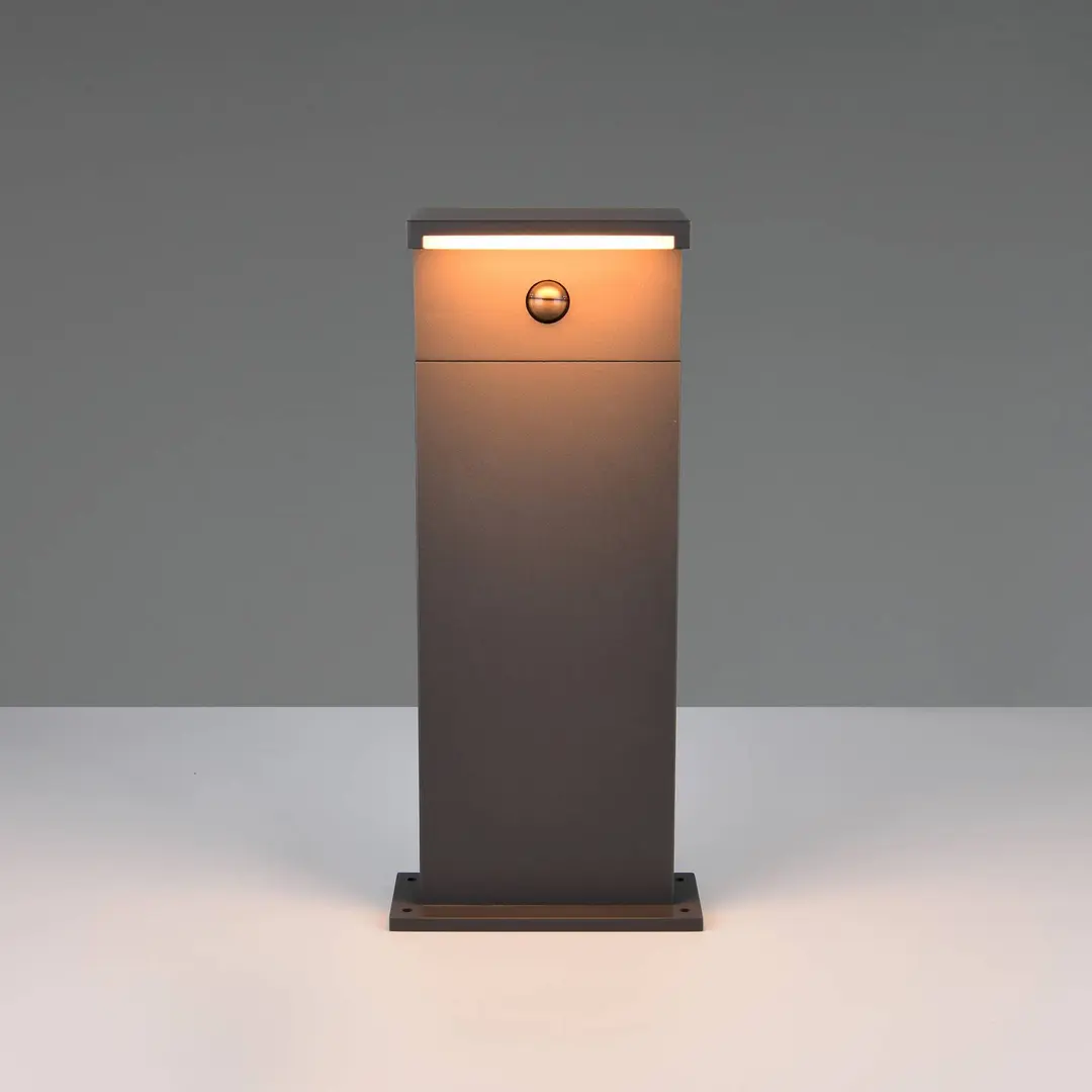 Trio Lighting LED-Sockellampe Ravi, anthrazit, Höhe 50 cm, Sensor, IP54