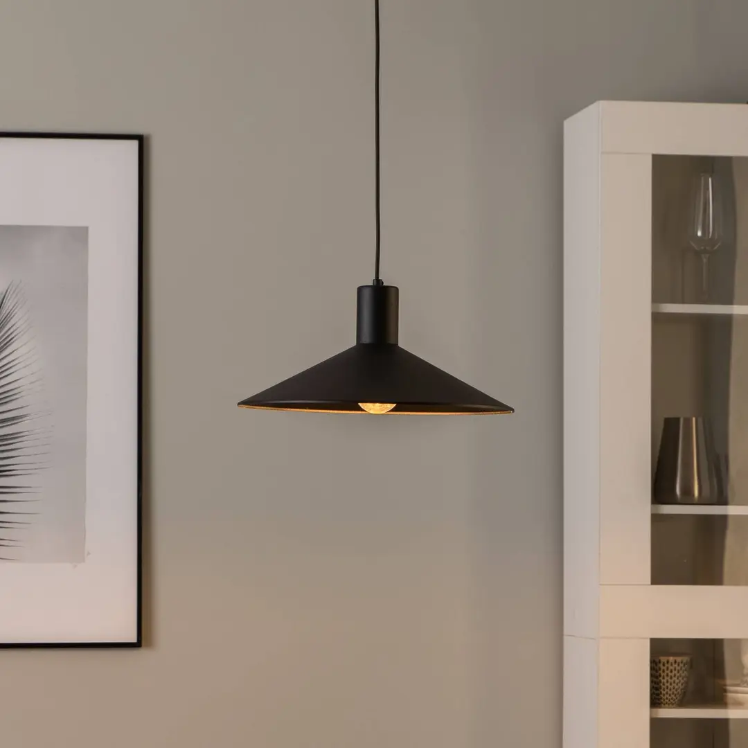 TK Lighting Hängeleuchte Jump, schwarz, Ø 36 cm